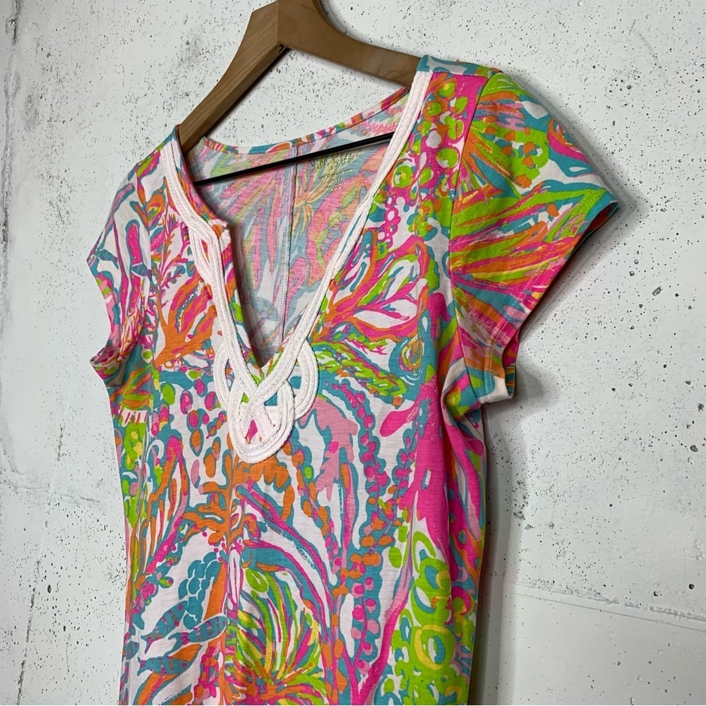 Lilly Pulitzer Brewster Tee Short Dress Tropical Print Size Medium - Picture 4 of 11